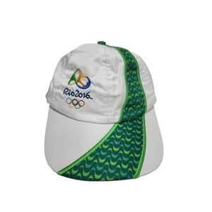 Rio 2016 Olympic Brazil White & Green Official Embroidered Hat One Size Cap GUC
